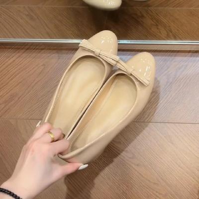 Версия из овчины бант внутренняя высота увеличение мелкий вырез туфли-лодочки женские новые темпераментные универсальные туфли-лодочки на одной педали