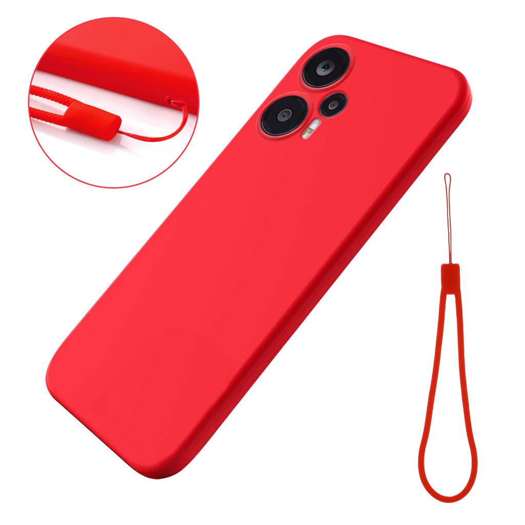Чехол для мобильного телефона для Xiaomi Poco F5 5G/Redmi Note 12 Turbo, Мягкая подкладка + Жидкий силиконовый чехол-оболочка для смартфона с ремешком