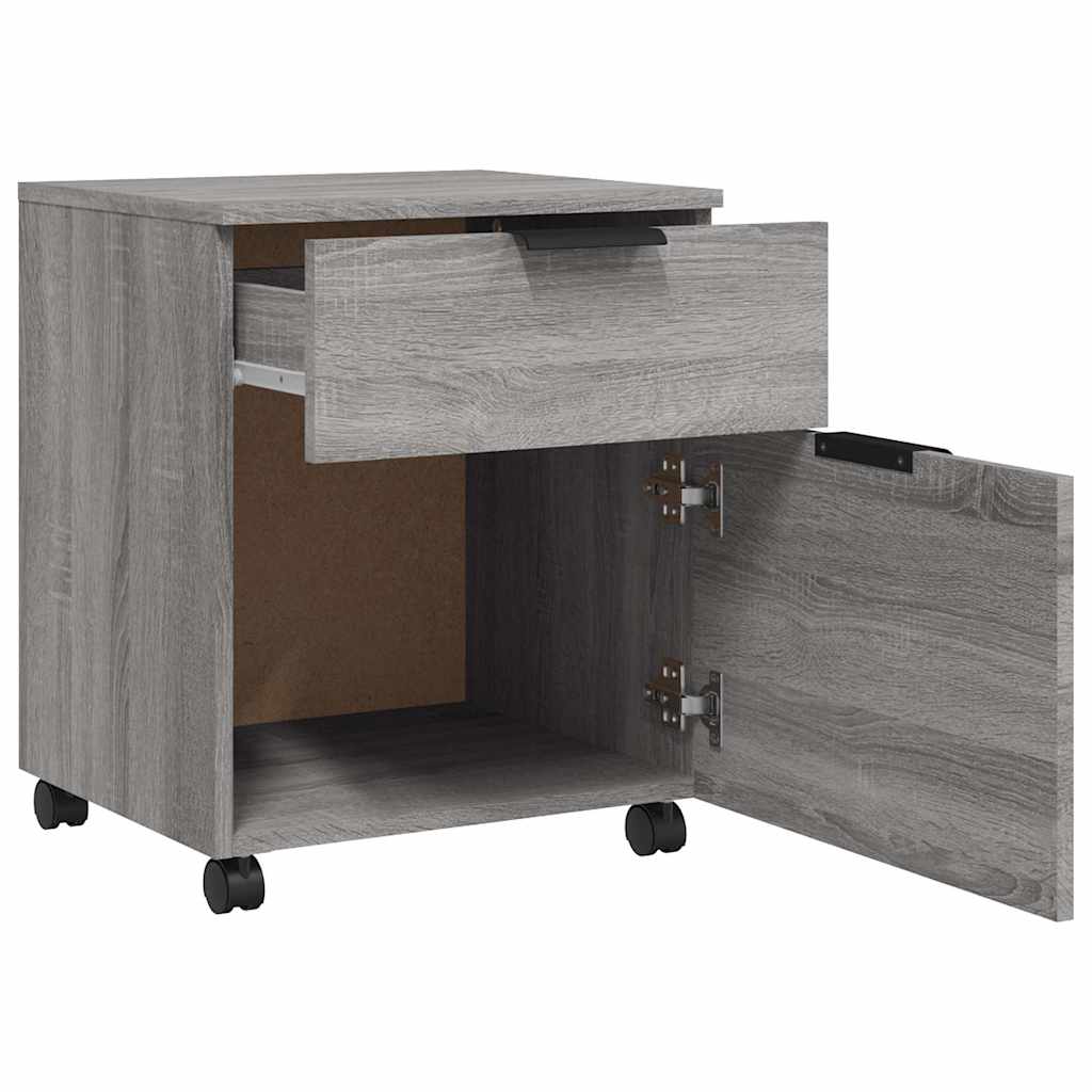 vidaXL Mobiler Aktenschrank mit Rollen Grau Sonoma 45x38x54 cm