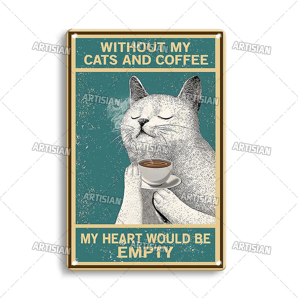 Артизан Кот Ретро Металлический Знак Забавный Питомец Винтажный Знак Декоративная Жестяная Табличка Гараж Бар Паб Клуб Кухня Дом Человек Пещера Настенный Декор