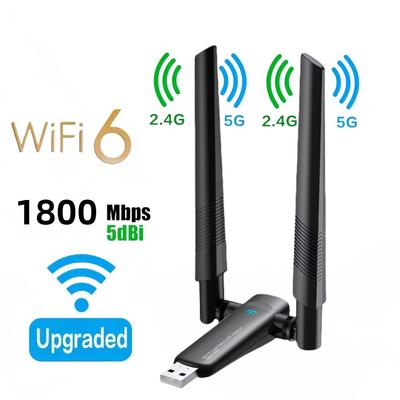 1800 Мбит/с USB WiFi6 адаптер двухдиапазонный 2.4G/5GHz беспроводная сетевая карта Wi-Fi Dongle адаптер для ПК ноутбука