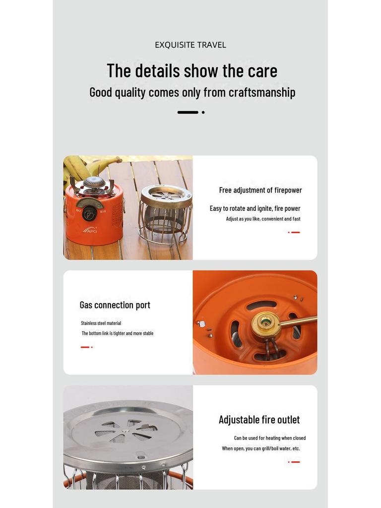 Мощная портативная походная газовая плита — быстрый нагрев, многофункциональность для приготовления пищи на открытом воздухе и кипячения воды.