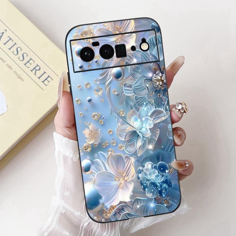 Fashion Painting Phone Case For Google Pixel 6 Pro 6a Black Silicone Soft Cover For Google Pixel6 Pixel6a 6Pro Cases Bumpers