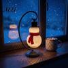Unique Holiday Gift for Kids Christmas Snowman Lantern, 3D Printed Tabletop Lamp, LED Decorative Figurine with Stand Bedside Nightstand Lamp