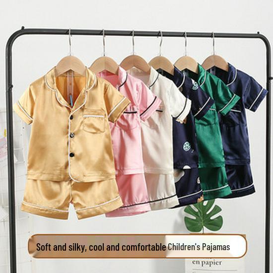 Детский мультяшный пижамный комплект из хлопка и шелка