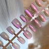 New Cat Eye Crystal Stone Glass Beads: Removable Pre-made Solid Color Manicure Nails