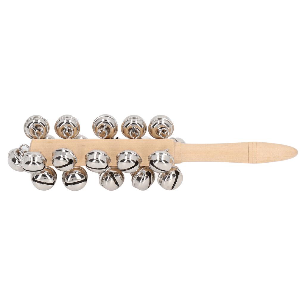 Wooden Rattles Sleigh Bell Stick Cognitive Training Clear Sound Birch Handle Bell Stick