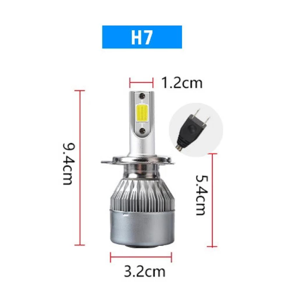 2pcs C6 72W H11 H4 Hi/Lo H1 H7 COB LED H11 HB3 9005 HB4 9006 Car Headlight Bulbs Car Fog Light 12V 7200LM Auto Headlamps