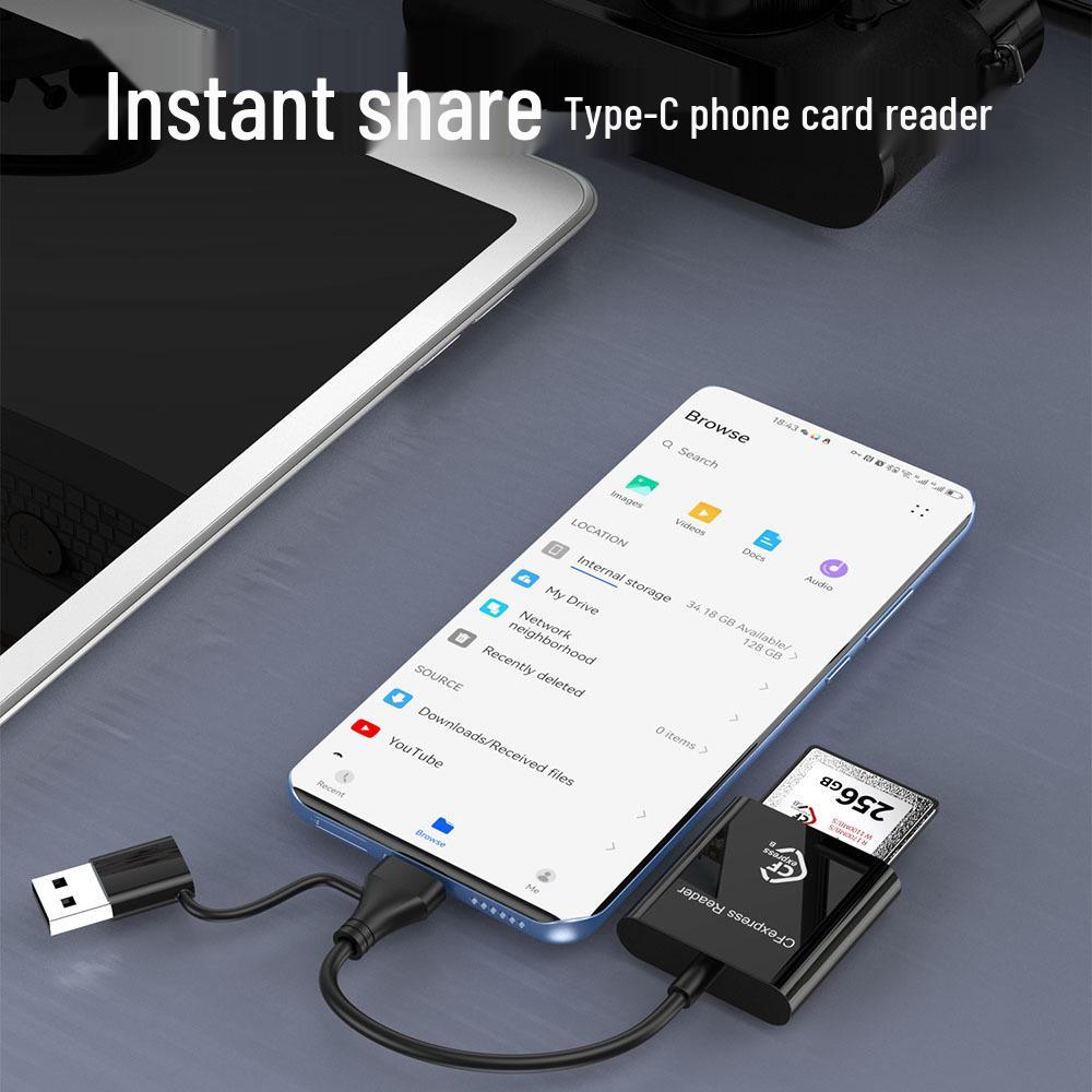 Высокоскоростной кардридер CFexpress Type-B и SD 2.0, USB 3.2, 10 Гбит/с