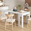 Dining Table, Folding Table, Extendable Kitchen Table, Dining Room Table, Particleboard, 60-180 x 85 x 75 cm, White