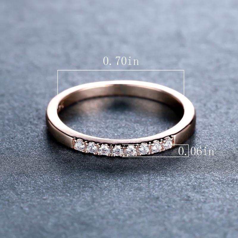 Изысканное кольцо с бриллиантом из розового золота, штабелируемое кольцо для невесты, свадебное обручальное кольцо, ювелирный подарок