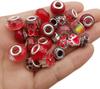 10/25/50pcs Assorted Resin Imitation European Large Hole Beads Rhinestone Metal Spacer Charms Bead Assortments for DIY Crafts Bracelets Jewelry Making