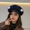 Ретро Стиль Восьмиугольная Шляпа с Уникальным Крылом Дышащая Ткань Берет Шляпа для Уличной Фотографии