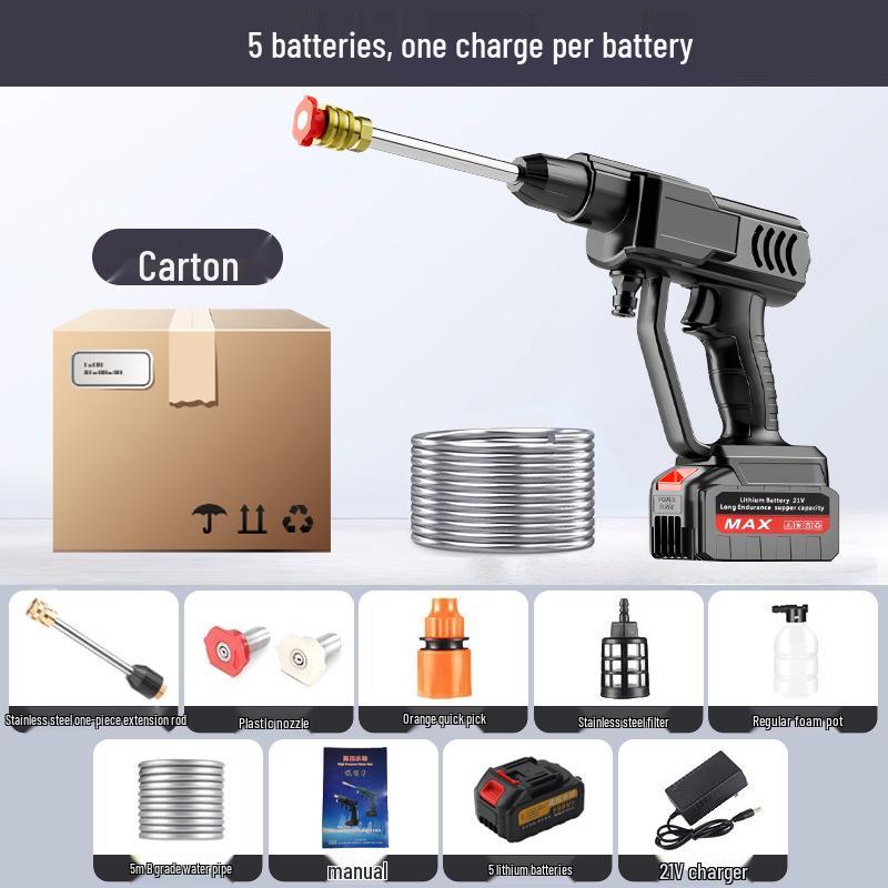 Портативный беспроводной пистолет для мойки автомобиля высокого давления с аккумулятором