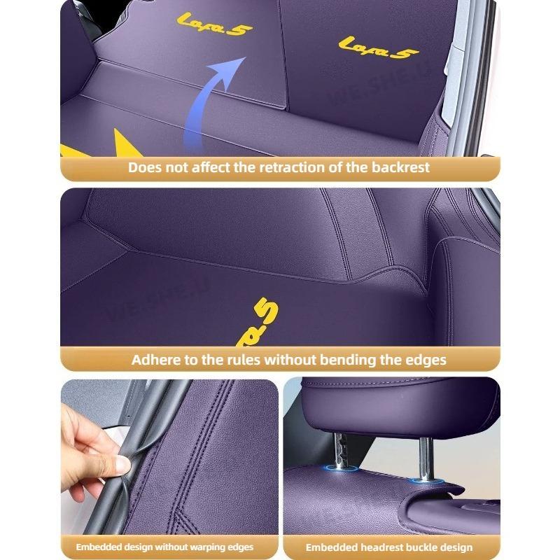 For Leapmotor B05 Lafa 5 2026 2027 Car Trunk Mat Leather Cargo Liner Backrest Pad Non-Slip Dustproof Stain Resistant Cover