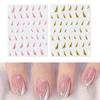 Наклейка для линии ногтей, самоклеящиеся ультратонкие блестящие ногти во французском стиле, блестящая наклонная полоска