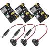3sets 3.3V 5V MB102 Solderless Breadboard Power Supply Module with 9V Battery Clip Power Cable 2.1x 5.5mm Male DC Jack Plug