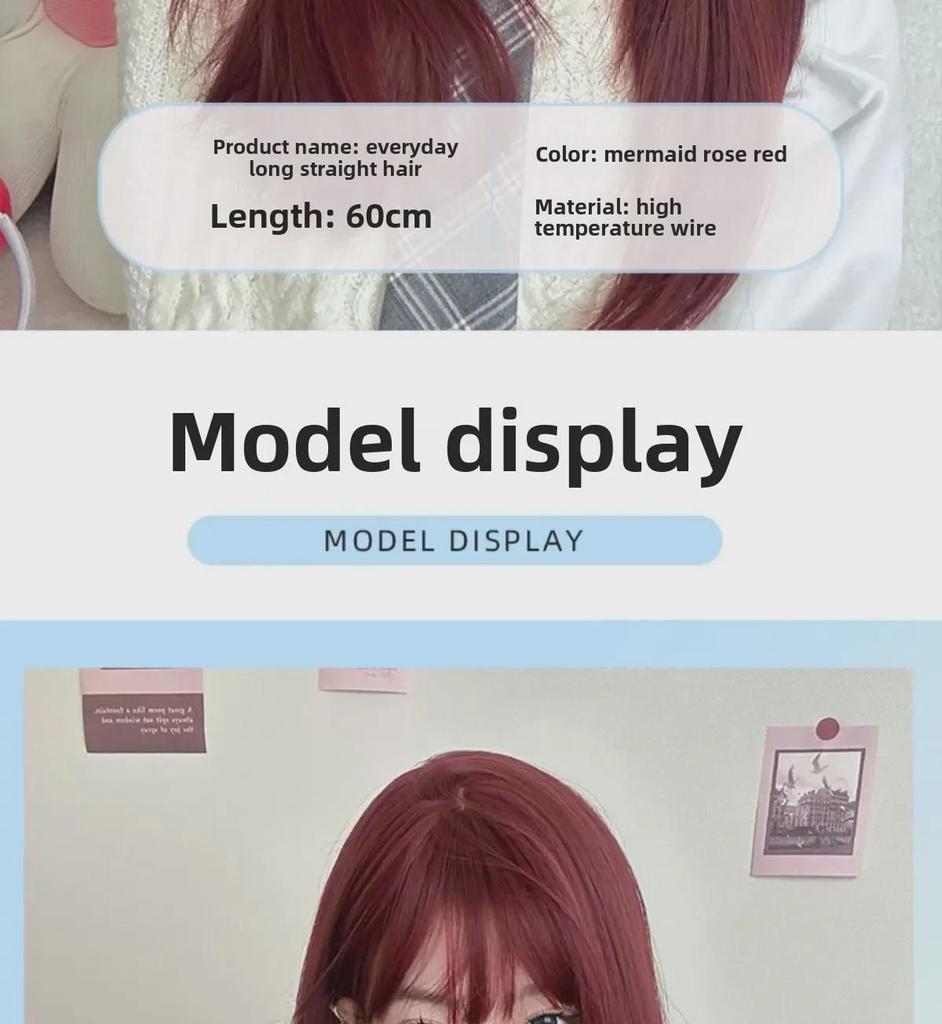 Длинный прямой парик Coney Red Mera Lolita для женщин