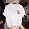 Мужские футболки Белая футболка для мужчин Повседневная летняя одежда Футболки с принтом музыкальных букв Черная мужская одежда Мода