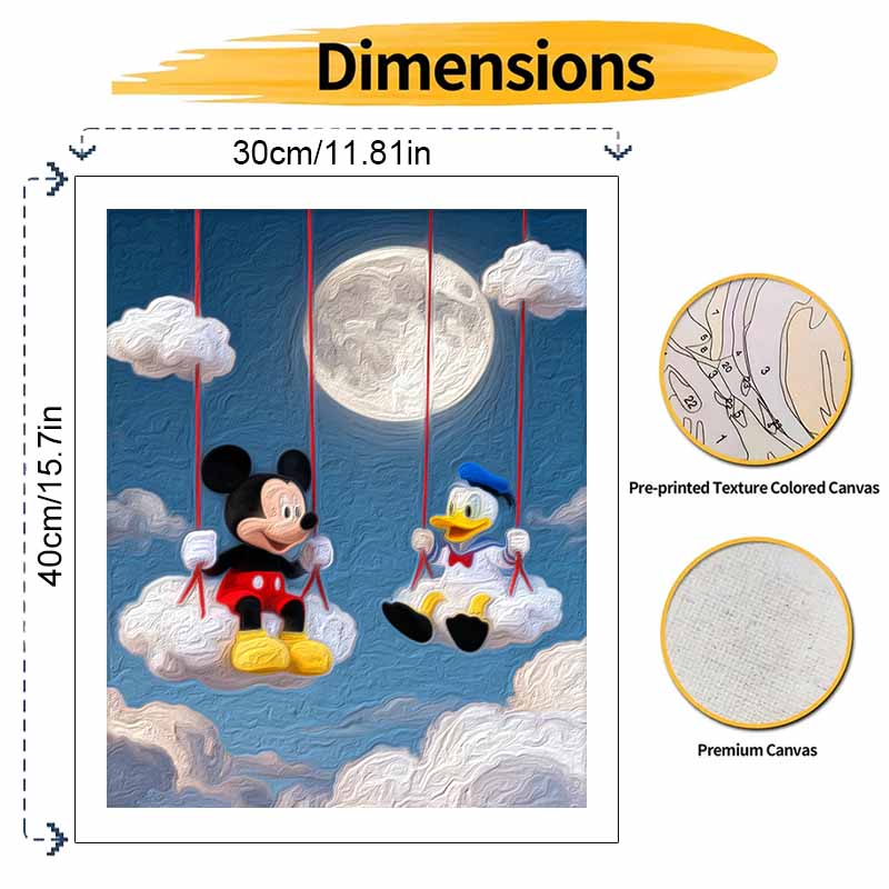 Disney Mickey And Donald Painting By Numbers Kit Hand Painting Home Decor