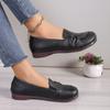 Women Lefu Flat Shoes Women Comfort Non-slip Soft Oxford Solid Color Mom's Shoes New Fashion Leather Flat Footwear Spring Summer