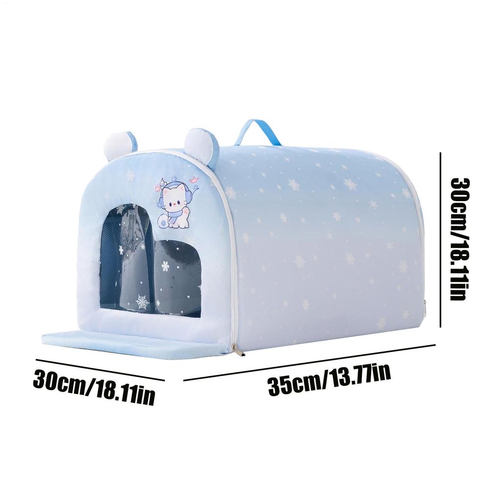 Insulated Cat Cooling House with Ice Packs Removable Summer Shelter Habitat for Small Dogs Kitten Balcony Patio Backyard Camping