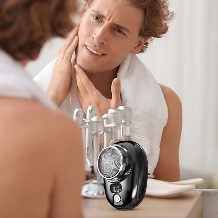 Мини-дорожная электробритва, портативная электробритва для мужчин, цифровой дисплей, триммер для бороды, USB перезаряжаемый бритвенный станок