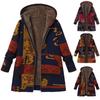 Куртка из хлопка с капюшоном, винтажный принт, цветная вязка, куртка больших размеров, женская, с длинными рукавами, на молнии, свободное, повседневное, теплое, удобное, осень-зима