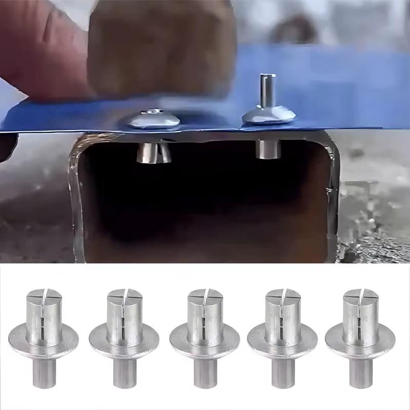 Creamily 50 шт./100 шт. Заклепки с алюминиевым сердечником, молотковая забивка, раскладные, с круглой головкой, вытяжные крепежные элементы, ударные заклепки, винты