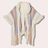 New Ethnic Style Fur Collar Hooded Knit Sweater Shawl Women's Spring and Autumn Knitted Cape Cape with Sleeves