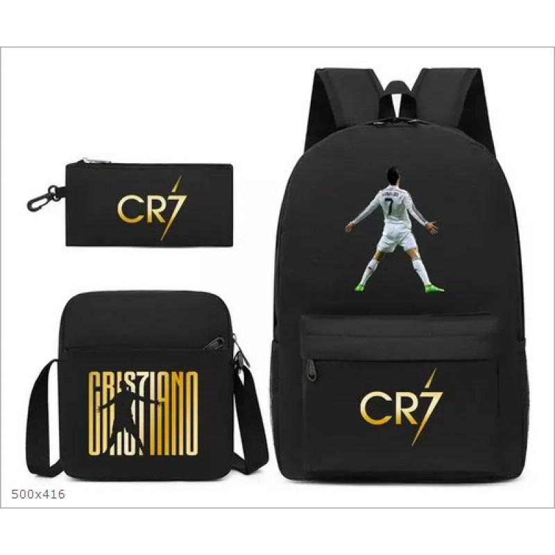 Школьный рюкзак Cristiano Ronaldo для детей, набор для мальчиков и девочек, 15 л, ткань Оксфорд, двухлямочный рюкзак с дышащими мягкими лямками