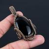 Amazing Black Onyx Gemstone Pure Copper Wire Wrapped Handmade Jewelry Pendant