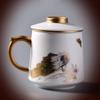 Dehua White Porcelain Floral Tea Mug with Crystal Infuser