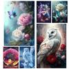 2024 New Diamond Embroidery Owl Flower Full Square Diamond Painting Animal Picture Of Rhinestone Sale Mosaic Tree Decor Gift