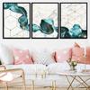 Настенный художественный принт на холсте, украшение для дома, картина, абстрактная зеленая лента, фотографии, модульный постер в скандинавском стиле для гостиной