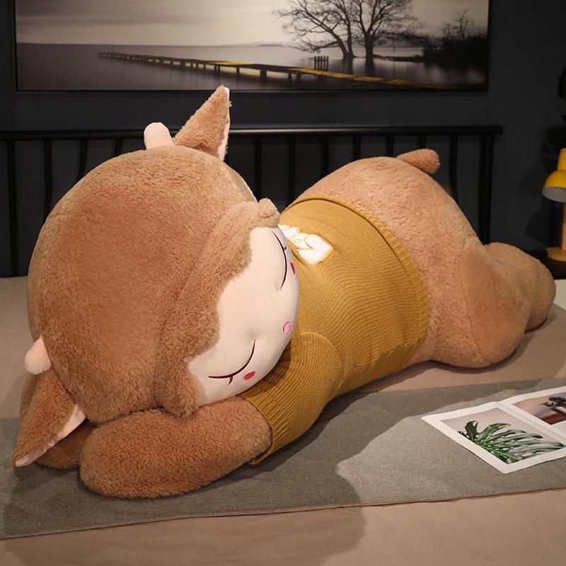 Большой свитер овца маленькая овечка кукла плюшевая игрушка лежащая овечка кукла девочка успокаивающая тряпичная кукла подарок на день рождения