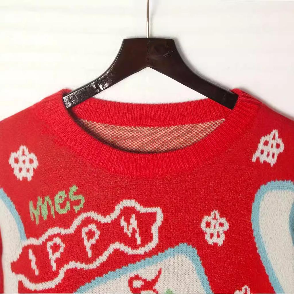 Модели для осени и зимы. Утолщенный теплый вязаный свитер с узором «Маджонг». Рождественский ветер. Праздничные топы с длинными рукавами.