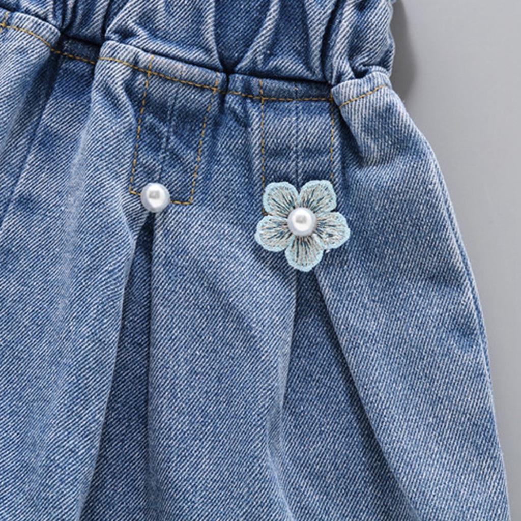 Детские джинсовые шорты для летней верхней одежды, плиссированные джинсовые шорты для девочек