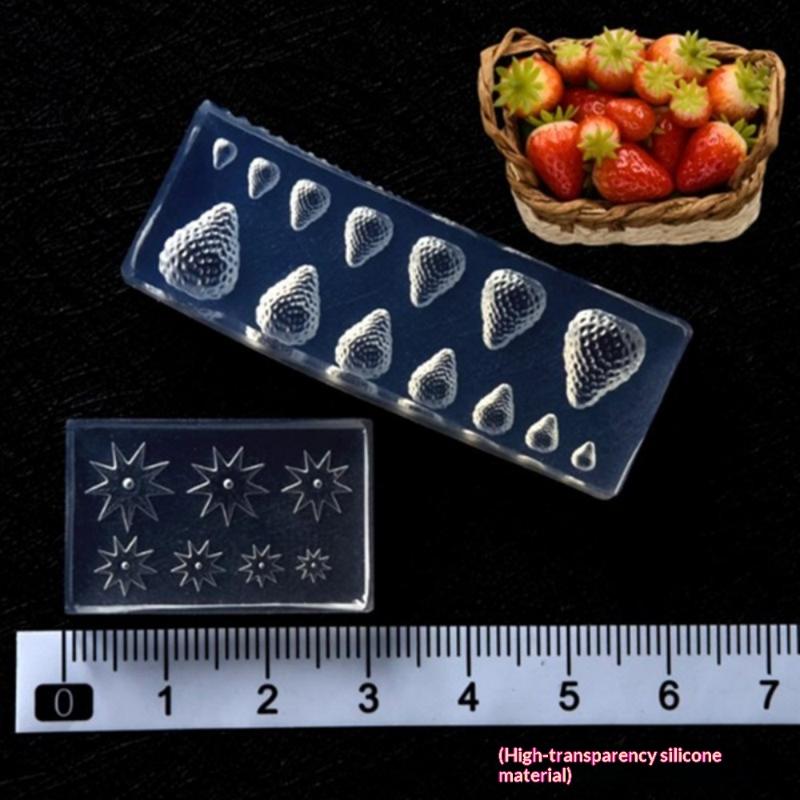 Силиконовая форма для клубники, мини, трехмерная, разных размеров, форма для эпоксидной смолы, глины, инструмент для изготовления мини-клубники для кукольного домика DIY