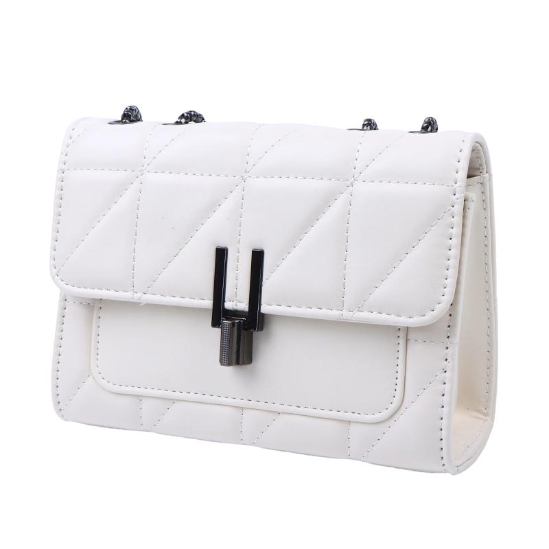 Women'S Quilted Chain Shoulder Bag New Fashion Crossbody Bag With Metal Lock Tassel Pu Leather Messenger Shoulder Bags