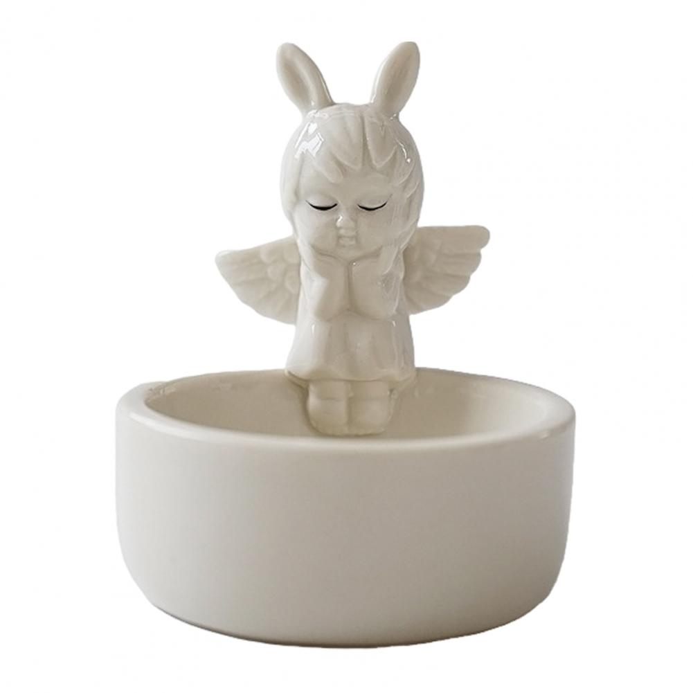 Angel Candle Holder Home Decor Candle Holder Spooky Halloween Ceramic Candle Holder Set with Ghost Gnome Figures