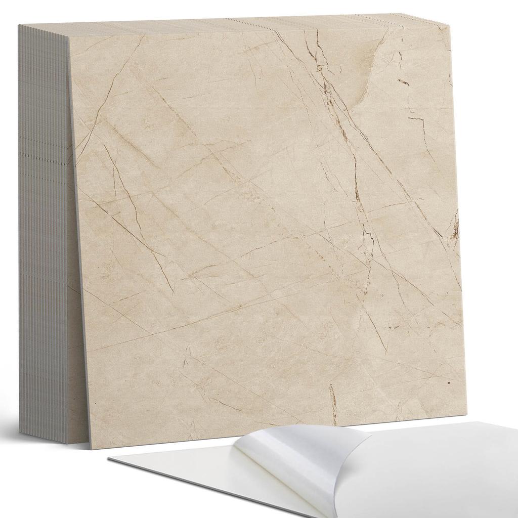 Pack of PVC Tiles with Pattern Self-Adhesive for Bedroom Elegant Marble Pattern 20x20x20 cm