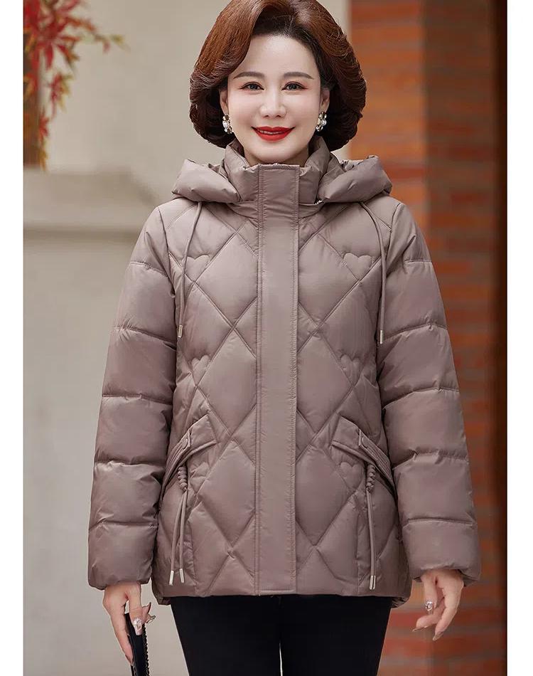 Женская осенне-зимняя куртка однотонная с капюшоном свободная короткая утолщенная ветрозащитная куртка для мам