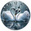 Магазин произведений искусства Настенные часы 10 дюймов Бесшумные не тикающие День святого Валентина Любовь Лебедь Синие настенные часы Работающие от батарейки - Элегантные часы для