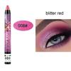 2in 1 Waterproof Eyeshadow Lipstick Pen Smudge-Free Stick Lip Makeup Glitter Shimmer Long-Lasting Pen, 08 with Sharpener, 1 Piece