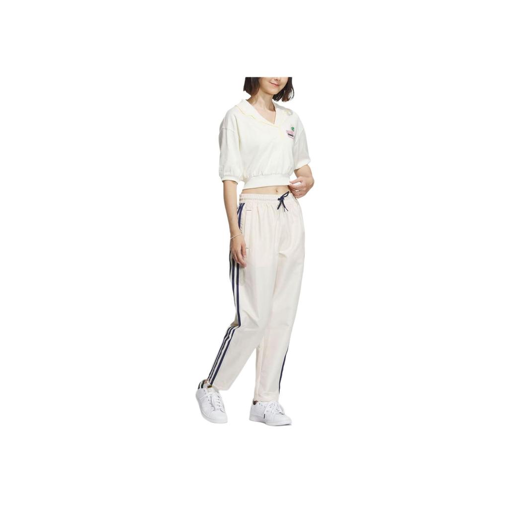 adidas Рубашка-поло Originals Holiday Play с буквенным узором Женские топы Off-White IW6299