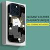 Вертикальная кожаная коробка с блестящим кошачьим корпусом, мягкий силиконовый чехол для телефона, задняя крышка с объективом камеры, полная защита для iPhone