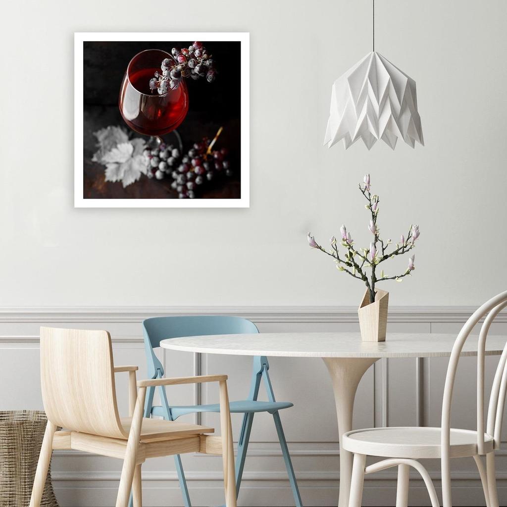Canvas print, A glass of wine and grapes