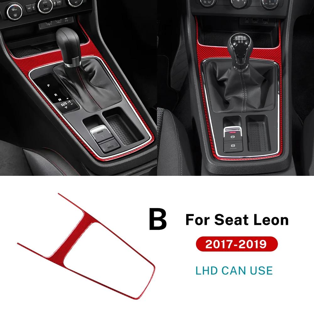 Carbon Fiber Gear Shift Panel Frame for Seat Leon 2017 2018 2019 Interior Accessories LHD RHD