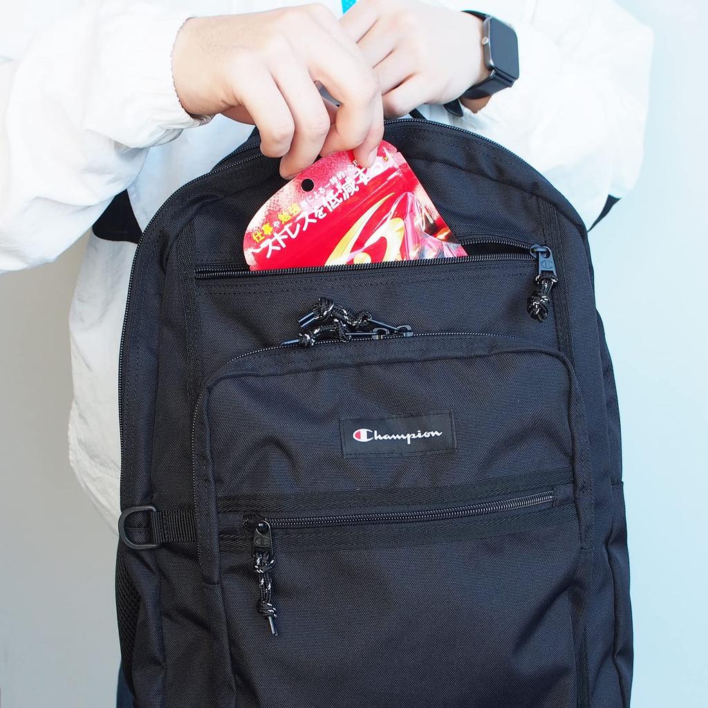 Рюкзак формата A4 14 дюймов для ПК 2 школьный школьный черный x В43 x Ш33 x Г25 см [Champion] хранение, хранение, отделения, рюкзак, сумка, Нет. 11681, Канзас,